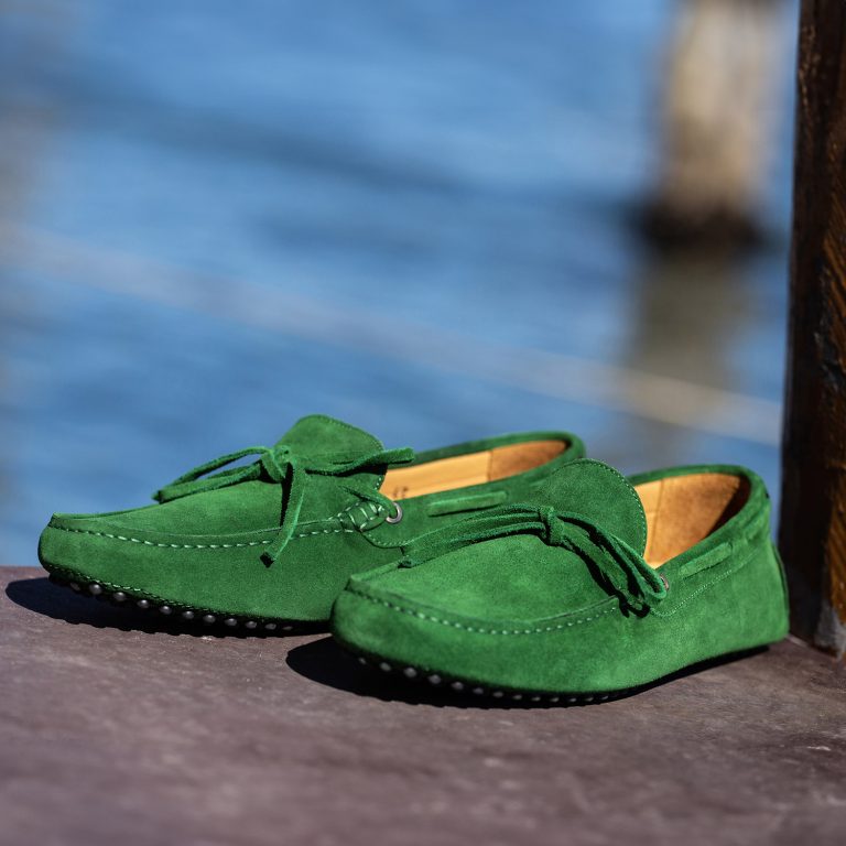 Mocassini uomo Caleri color verde