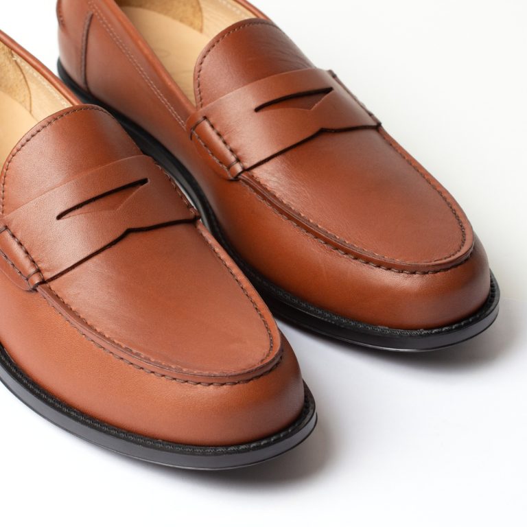 maestrale mocassino penny loafer da uomo caleri shoes caramello