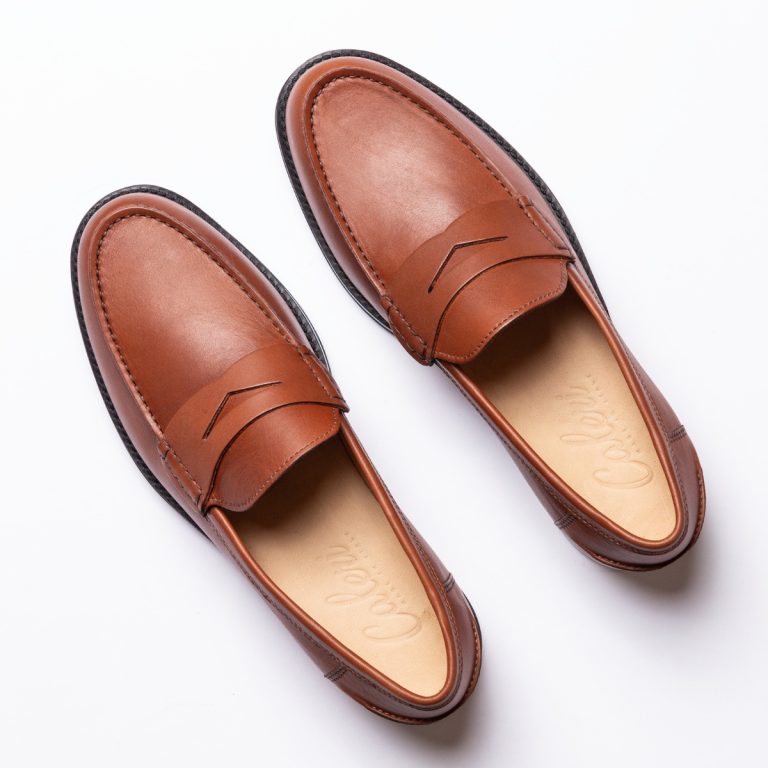 maestrale mocassino penny loafer da uomo caleri shoes caramello