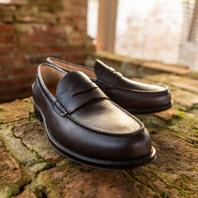 maestrale mocassino penny loafer da uomo caleri shoes fondente