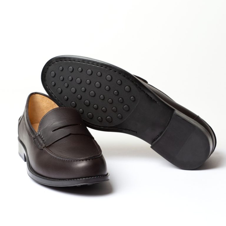 maestrale mocassino penny loafer da uomo caleri shoes fondente