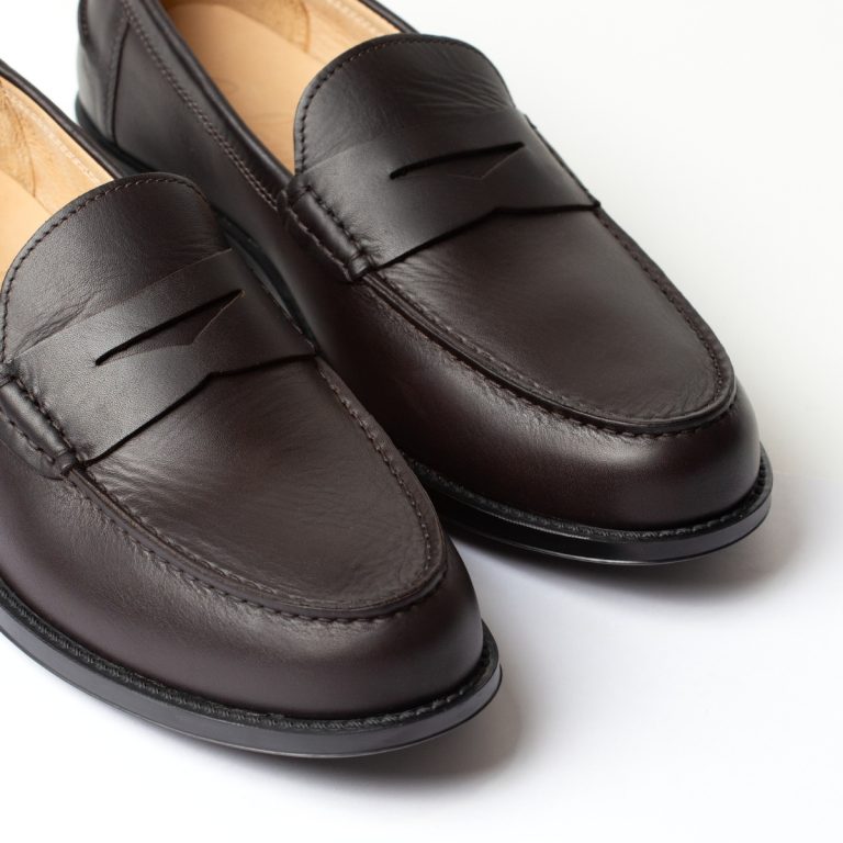 maestrale mocassino penny loafer da uomo caleri shoes fondente