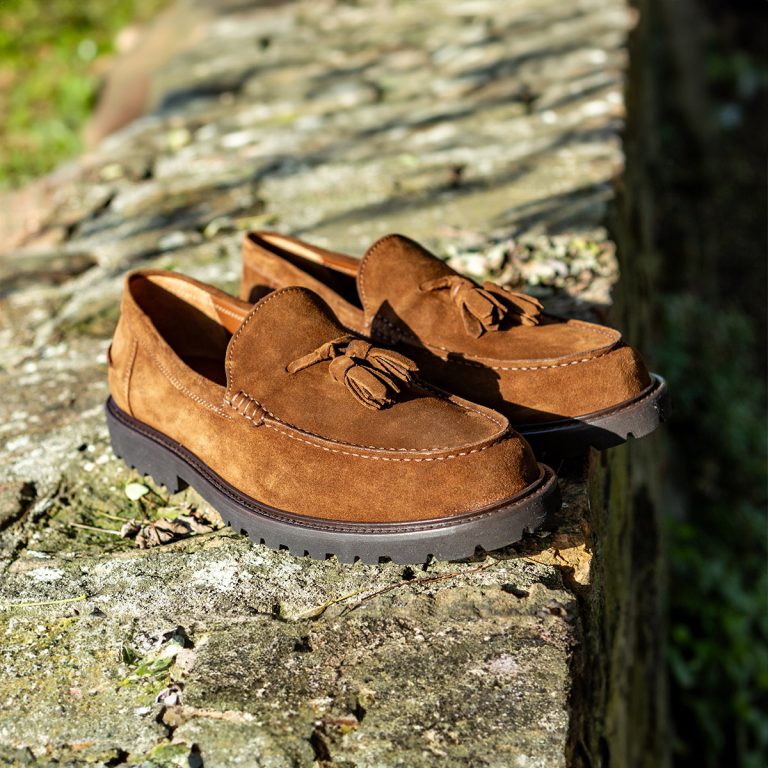 mocassini con nappine linea zefiro caleri shoes caffè