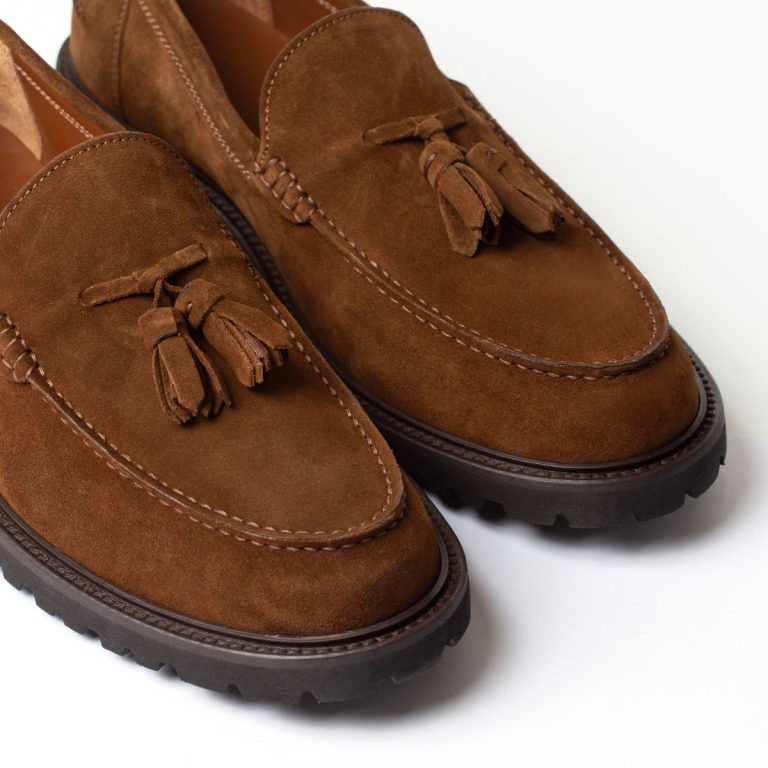 mocassini con nappine linea zefiro caleri shoes caffè