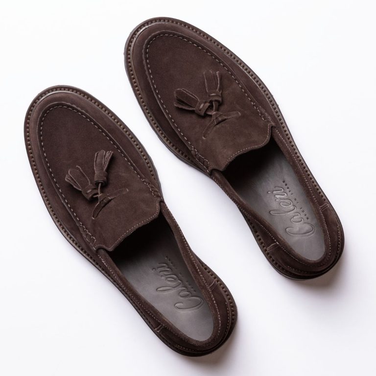 mocassini con nappine linea zefiro color testa di moro